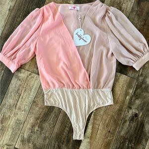 NWT BUDDYLOVE Twyla Sand Bodysuit Size Small